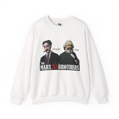 The Marx Brothers Unisex Sweatshirt, Groucho Marx, Karl Marx, Funny Political Cotton Crewneck, Nerdy Humor Shirt