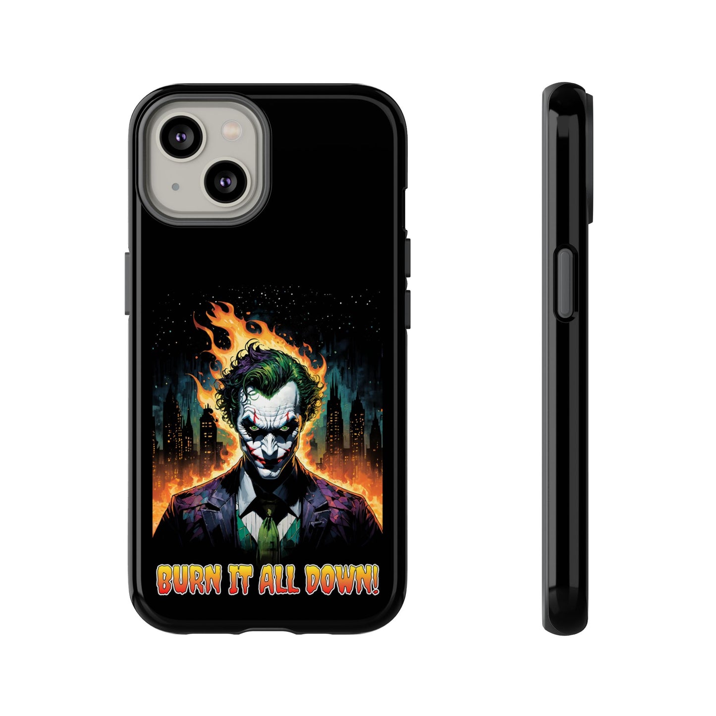 Joker Tough Cases for IPhone, Burn it all Down, Unique Cell Covers for Batman Fans, Cool Cellphone Protectors, DC Comics Gift