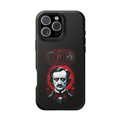 Gothic Edgar Allen Poe Impact-Resistant Cell Phone Case, Skulls Ravens Black Cat, Macabre Poe Fan Gift, Gothic Phone Cover, Creepy Gothic