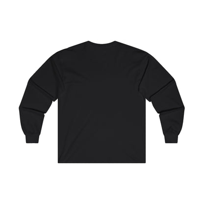 the rear view of the long sleeve t-shirt.