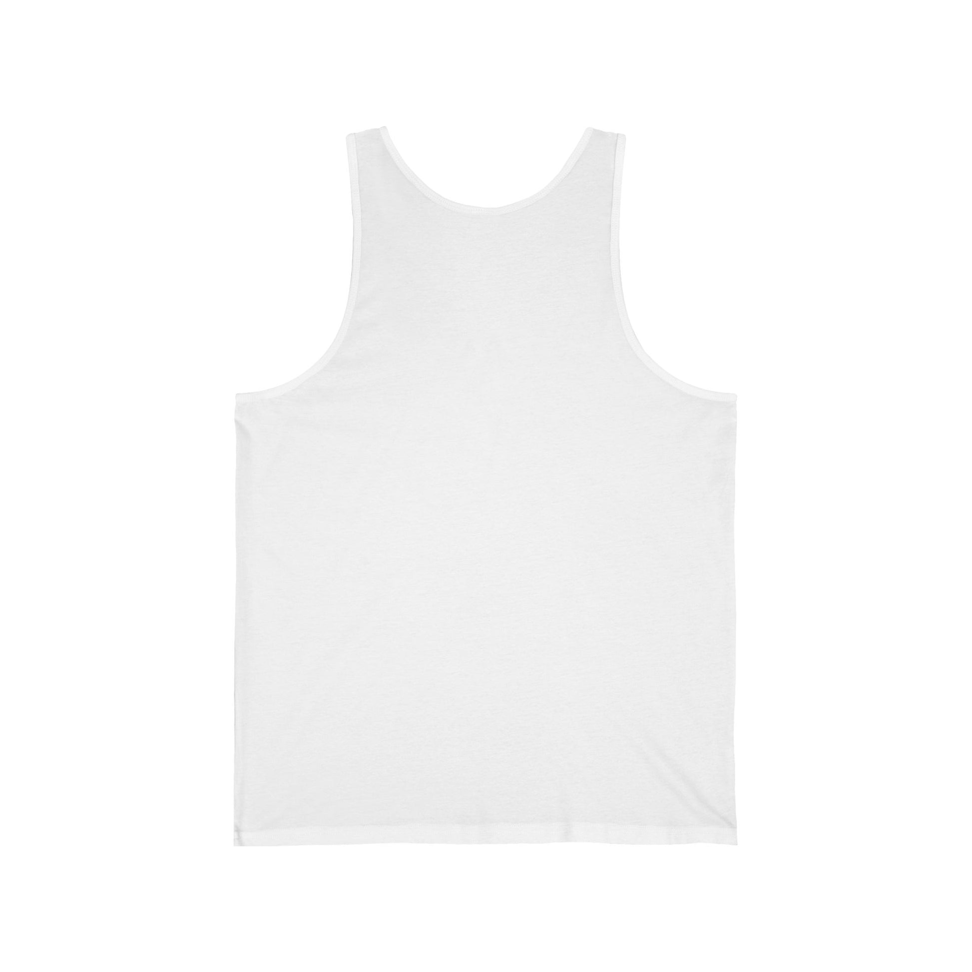 Gildan unisex jersey tank top tee reverse side view.