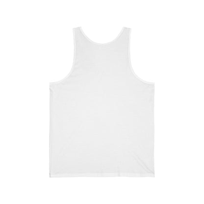 Gildan unisex jersey tank top tee reverse side view.