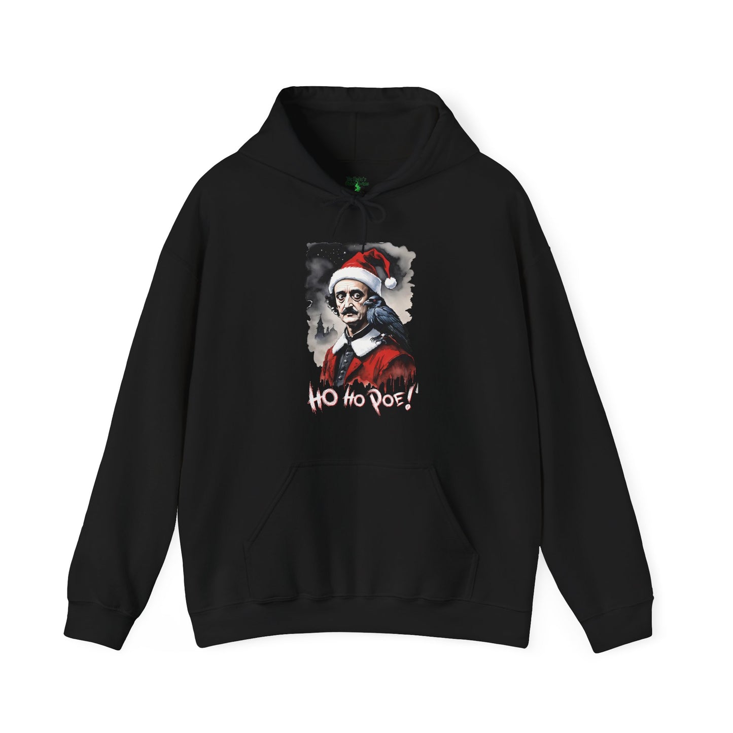 Edgar Allen Poe Santa Hoodie – 'Ho Ho Poe!' Gothic Christmas Sweatshirt
