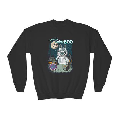 Youth Crewneck Sweatshirt, Labu Boo Kids Ghostly Halloween Vintage Cartoon Sweatshirt, Spooky and Charming Shirt, Halloween Artwork, Unique