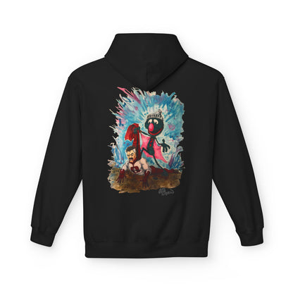Super Grover versus Omni-Man from Invincible Artistic Unisex Hoodie - Creative Fleece with Unique Design