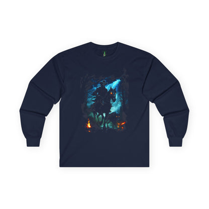 Dark Rider Gothic Long Sleeve Tee — Nightmare Horseman Graphic