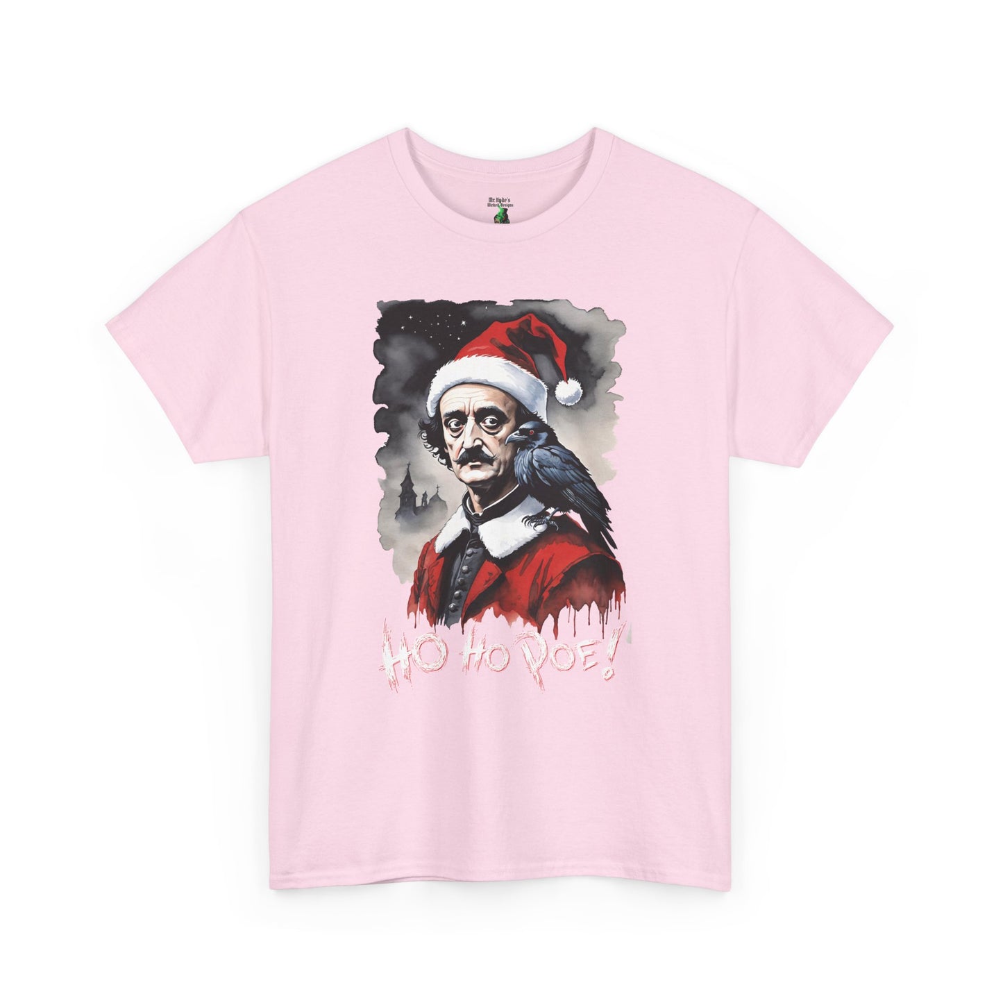 Edgar Allen Poe Santa T‑Shirt — "Ho Ho Poe!" Gothic Christmas Tee