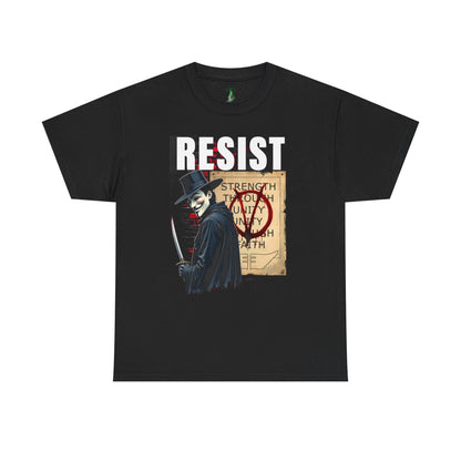 V for Vendetta Resist Unisex T-shirt, Movie Inspired Tee, 100% Cotton Shirt, Resist Rebellion Shirt, Protest Graphic Tee