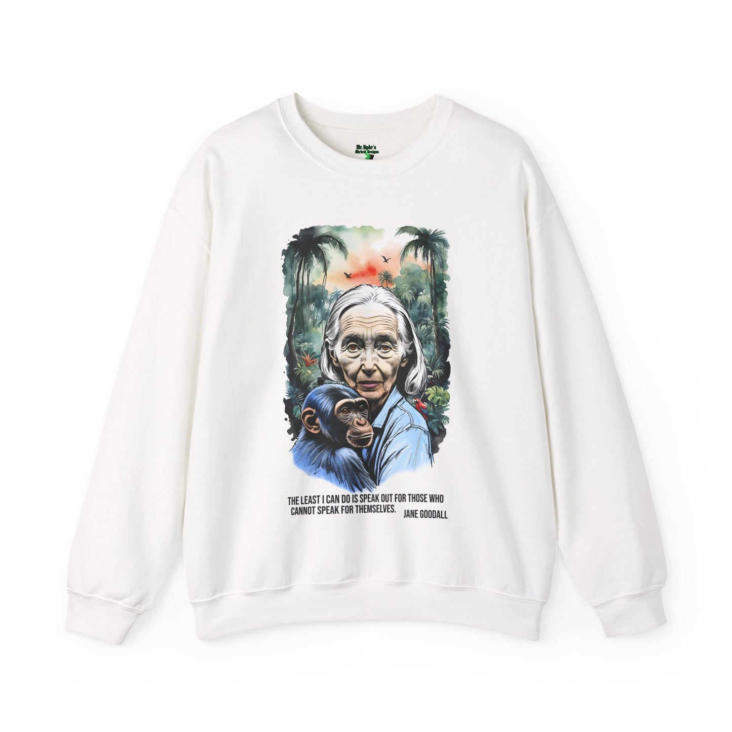 Jane Goodall Inspired Crewneck Sweatshirt, Unisex Sweatshirt, Eco-Friendly Apparel, Gift for Animal Lovers, Inspirational Quote [...]