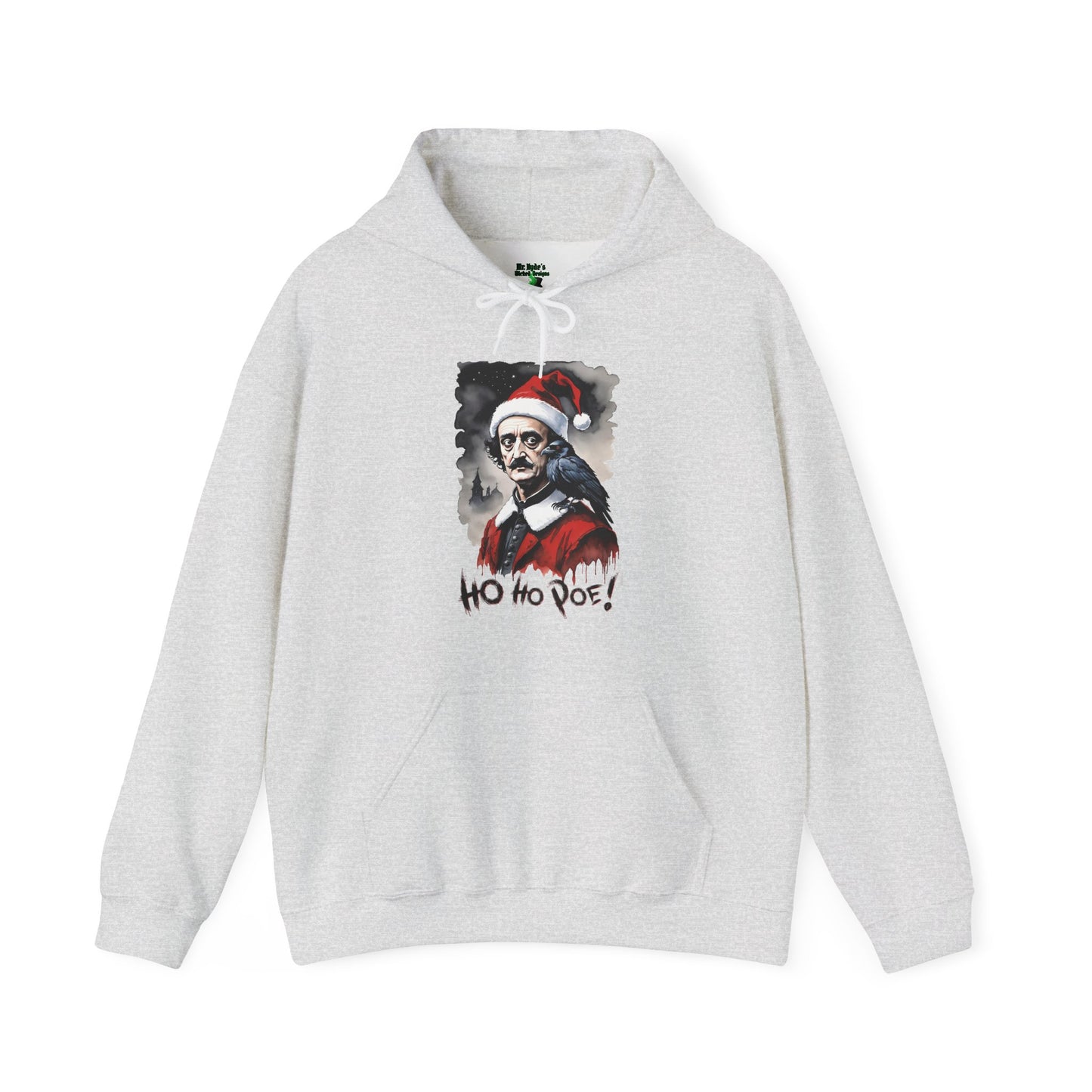 Edgar Allen Poe Santa Hoodie – 'Ho Ho Poe!' Gothic Christmas Sweatshirt