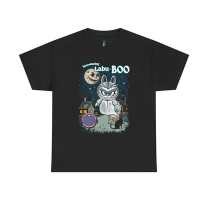 Labu Boo Unisex Tee, Ghostly Charm Tshirt, Vintage Cartoon Style Shirt, Parody Labubu Top, Halloween Costume