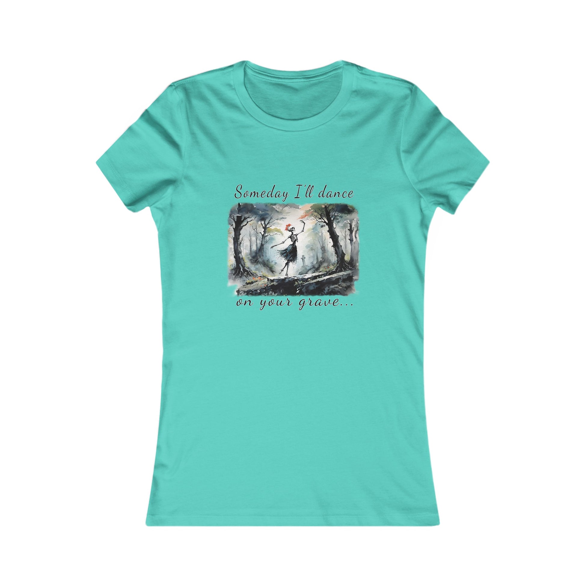 This Haunting Skeleton Shirt is perfect for ladies who love things that are spooky, romantic, and haunting. This Bella Canvas cotton t-shirt design is chillingly beautiful. Available in ladies soft cotton Teal Bella Canvas t-shirts.