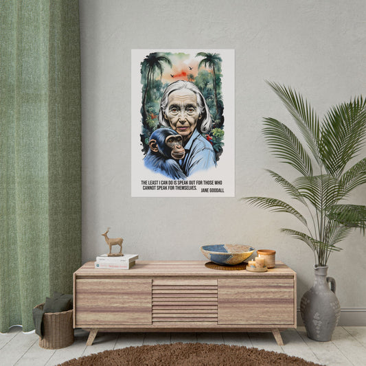 Jane Goodall Rolled Posters | Nature Conservation Poster | Wildlife Nature Poster