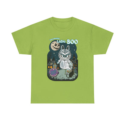 Labu Boo Unisex Tee, Ghostly Charm Tshirt, Vintage Cartoon Style Shirt, Parody Labubu Top, Halloween Costume
