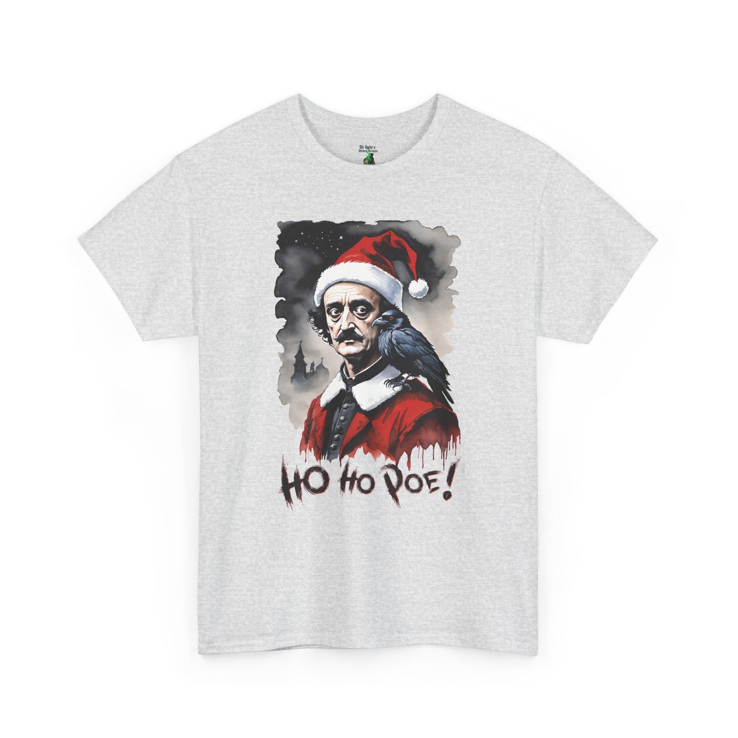 Edgar Allen Poe Santa T‑Shirt — "Ho Ho Poe!" Gothic Christmas Tee