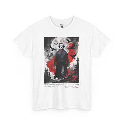 Gothic Edgar Allen Poe T-shirt for Serious Fans, Unisex Heavy Cotton Tee, Macabre Tee, Poe Quote Shirt, Watercolor Poe Tee