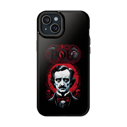 Gothic Edgar Allen Poe Impact-Resistant Cell Phone Case, Skulls Ravens Black Cat, Macabre Poe Fan Gift, Gothic Phone Cover, Creepy Gothic