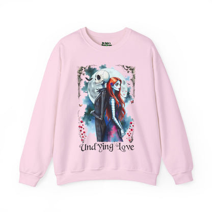Unisex Undying Love Crewneck Sweatshirt, Romantic Gift, Halloween Apparel, Cozy Casual Wear, Everyday Style, Unique Couple Sweatshirt