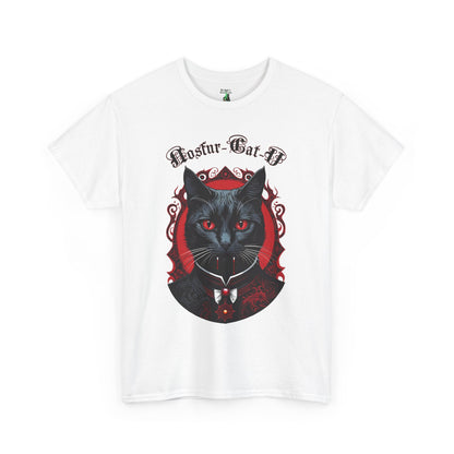 Nosfur-Cat-U Gothic Cat Unisex Heavy Cotton Tee, Vampire Feline Lord, Horror Movie Shirt, Gothic Cat Lover Gift, Hilarious Tee