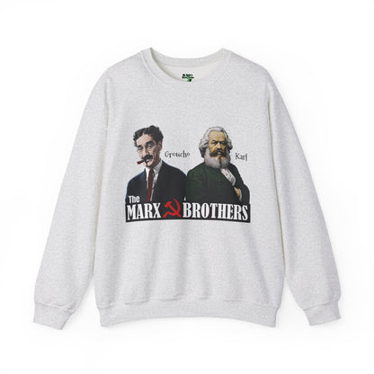 The Marx Brothers Unisex Sweatshirt, Groucho Marx, Karl Marx, Funny Political Cotton Crewneck, Nerdy Humor Shirt