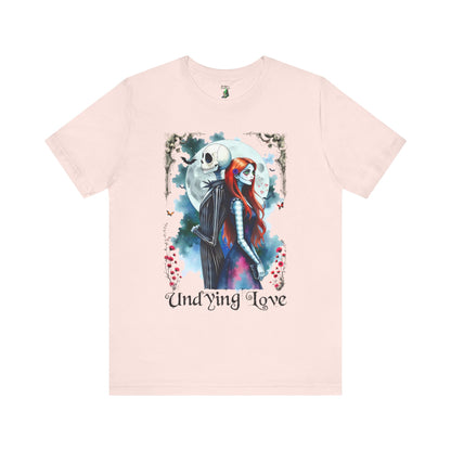 Undying Love Unisex Cotton T-shirt, Jack and Sally Halloween Tee, Gothic Love Story Shirt, Halloween Christmas Fan Apparel, Gothic Romance