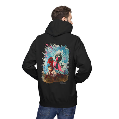 Super Grover versus Omni-Man from Invincible Artistic Unisex Hoodie - Creative Fleece with Unique Design