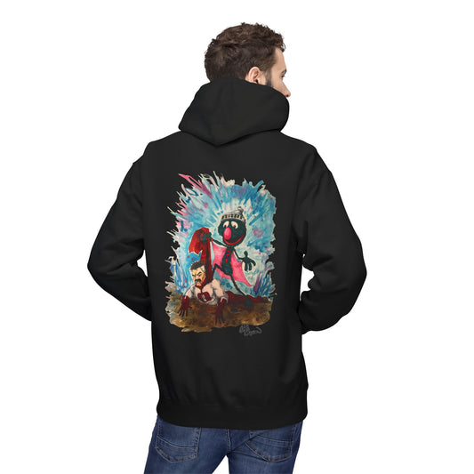 Super Grover versus Omni-Man from Invincible Artistic Unisex Hoodie - Creative Fleece with Unique Design