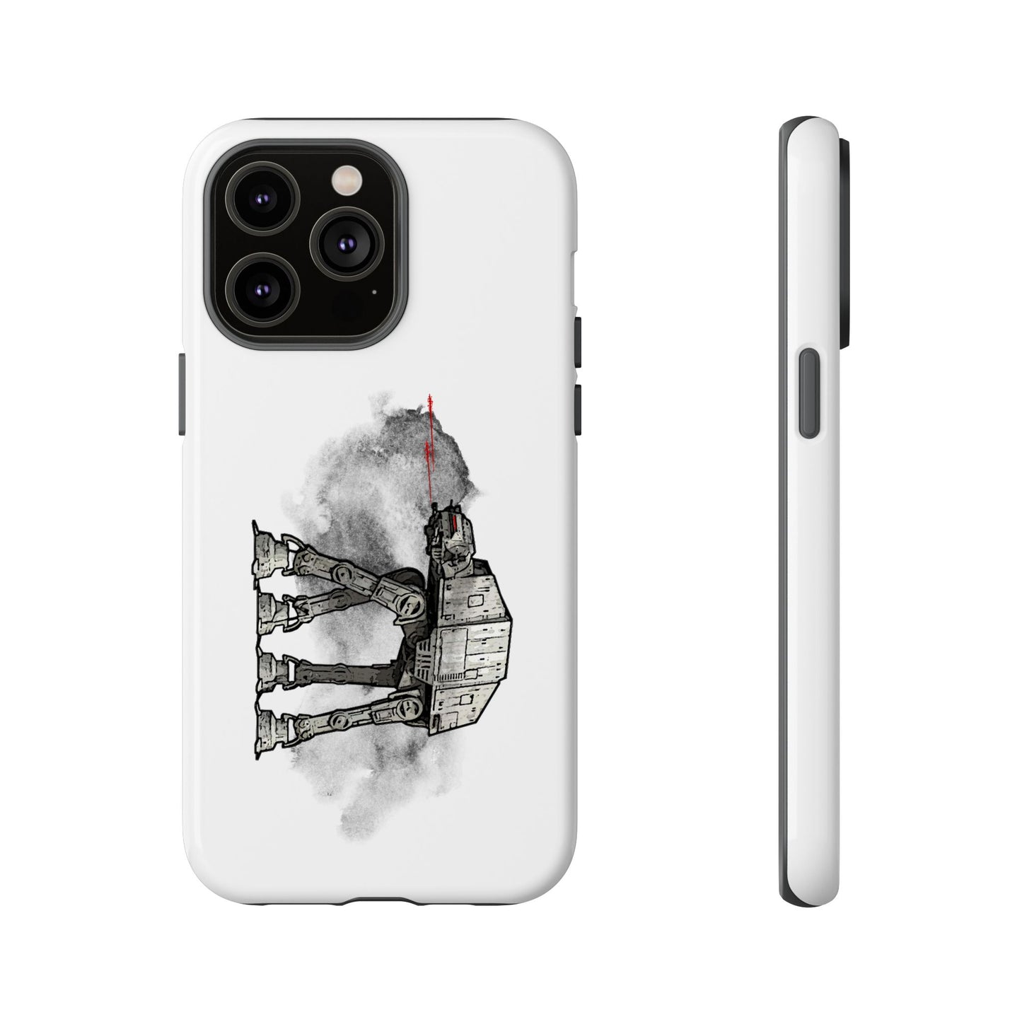 Tough Cases, Star Wars Empire Strikes Back AT-AT Walker Fanart Rugged Cell Phone Case, White Walker Phone Cover, Empire Strikes Back Merch,