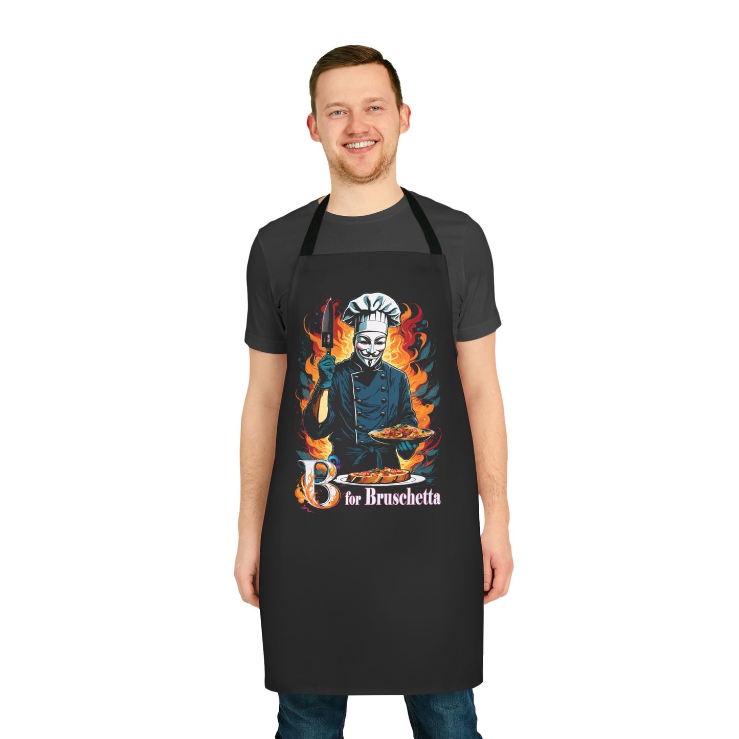 Apron, V for Vendetta Parody Design, Foodie Twist, Nerdy Friends Gift, Dinner Party Attire, Movie-Themed Gathering, Geek Culture Fan Apron