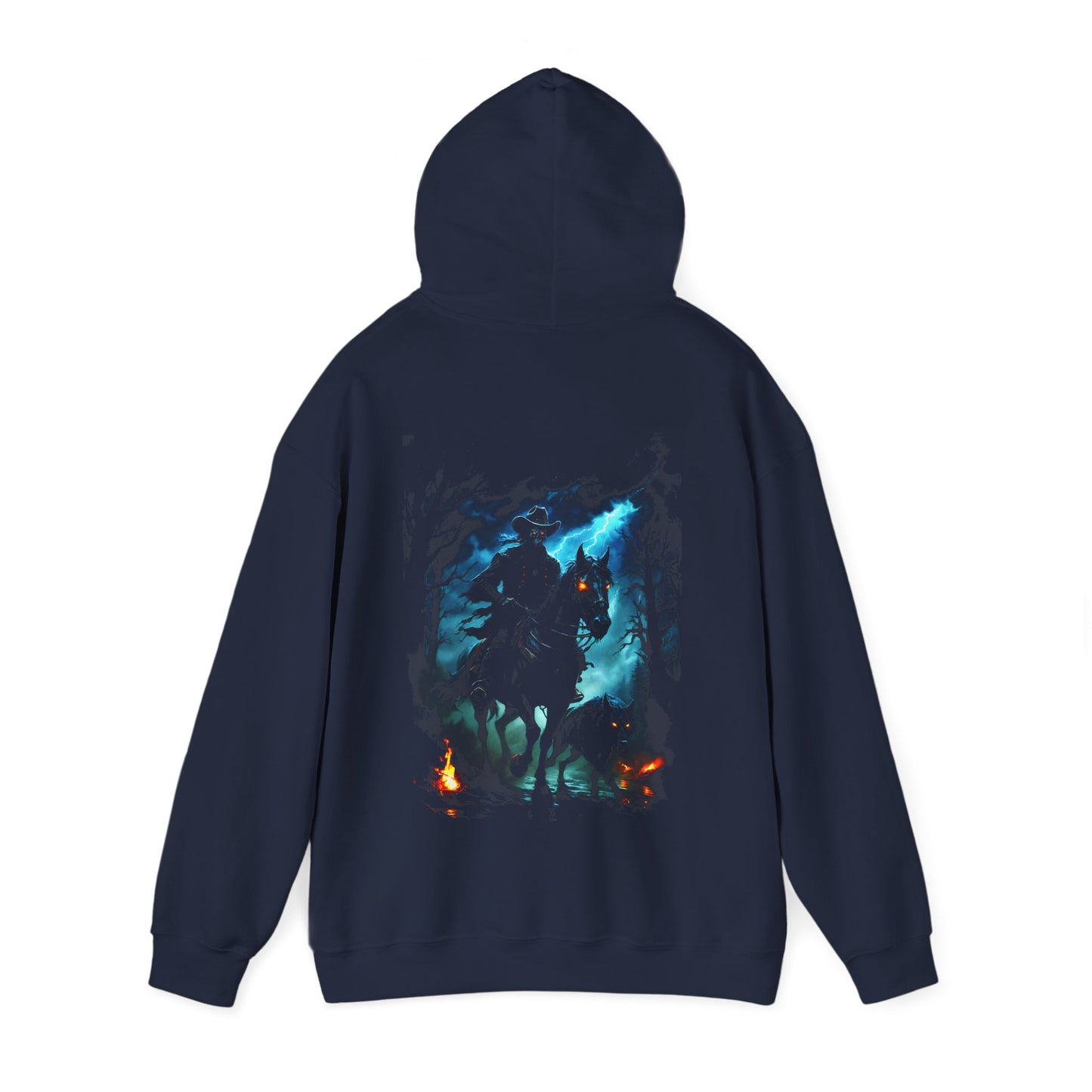 Headless Horseman Illustration Hoodie | Spooky Halloween Horseman Night