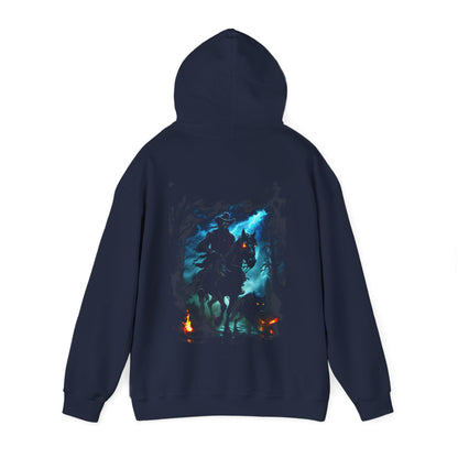 Headless Horseman Illustration Hoodie | Spooky Halloween Horseman Night