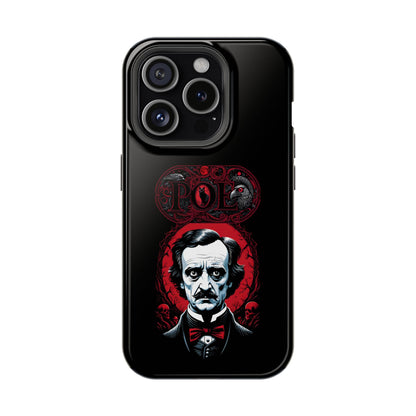 Gothic Edgar Allen Poe Impact-Resistant Cell Phone Case, Skulls Ravens Black Cat, Macabre Poe Fan Gift, Gothic Phone Cover, Creepy Gothic