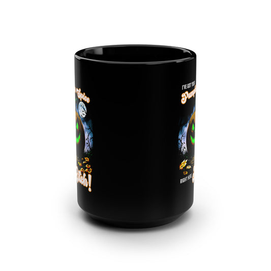 Spooky Pumpkin Spice Mug: 15oz Black Coffee Cup for Halloween, Fall Decor, Witchy Gifts, Autumn Vibes, Dark Humor