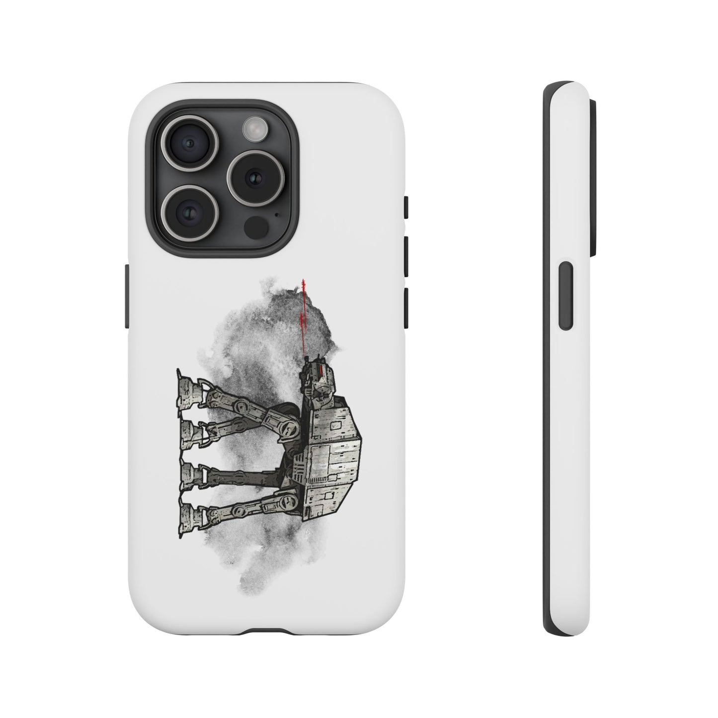 Tough Cases, Star Wars Empire Strikes Back AT-AT Walker Fanart Rugged Cell Phone Case, White Walker Phone Cover, Empire Strikes Back Merch,