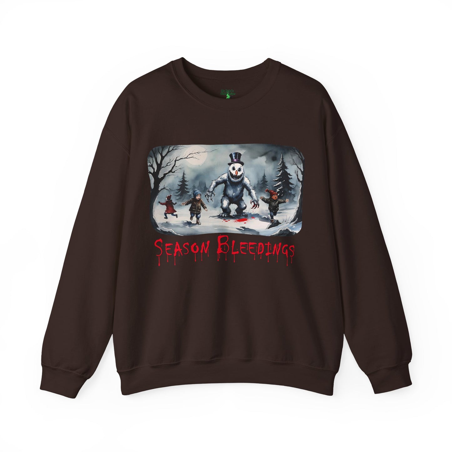 Season Bleedings Sweatshirt — Creepy Snowman Horror Crewneck