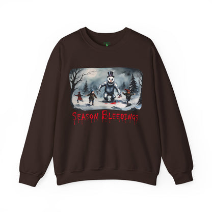 Season Bleedings Sweatshirt — Creepy Snowman Horror Crewneck
