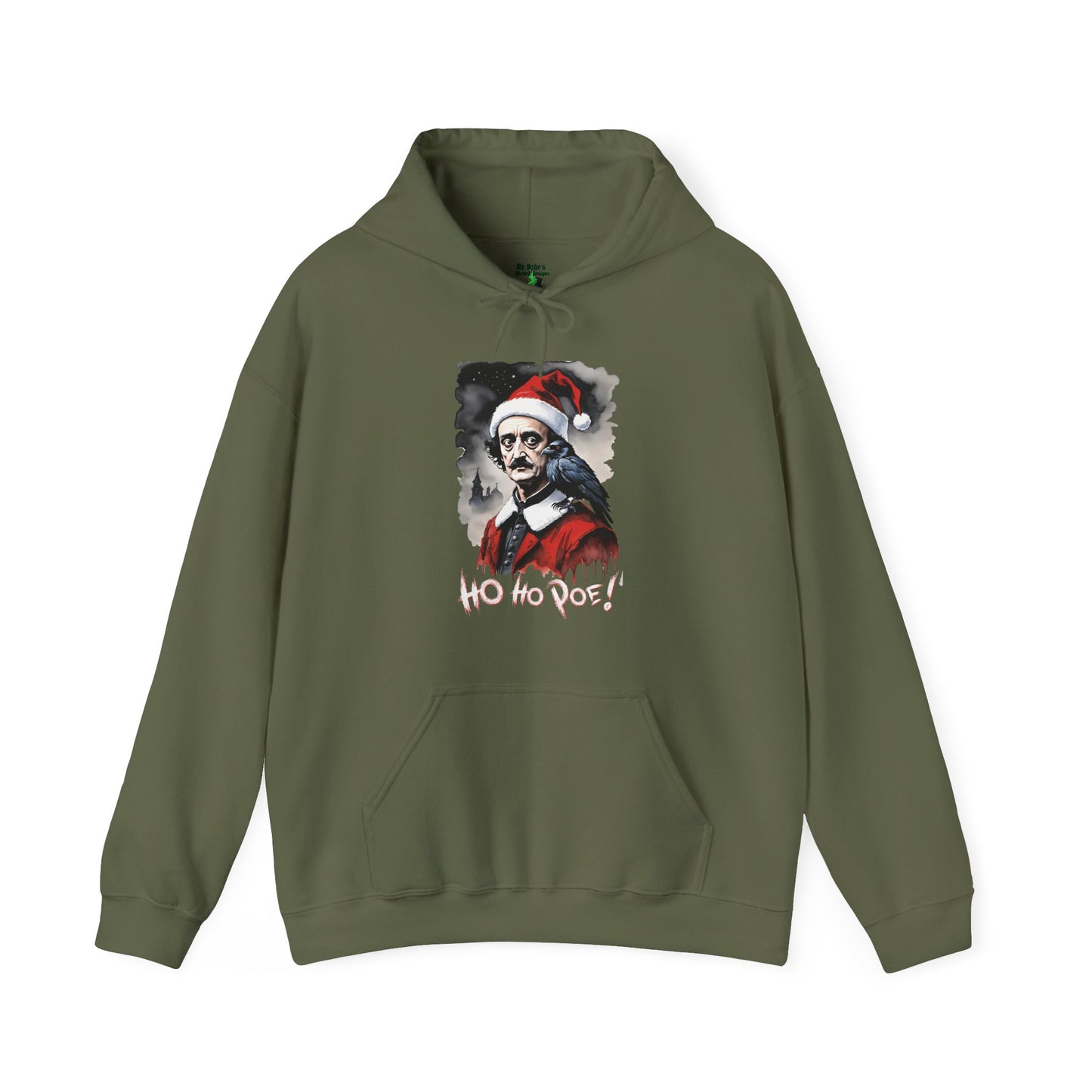 Edgar Allen Poe Santa Hoodie – 'Ho Ho Poe!' Gothic Christmas Sweatshirt