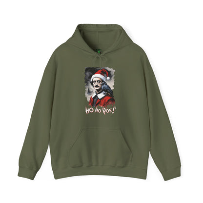 Edgar Allen Poe Santa Hoodie – 'Ho Ho Poe!' Gothic Christmas Sweatshirt