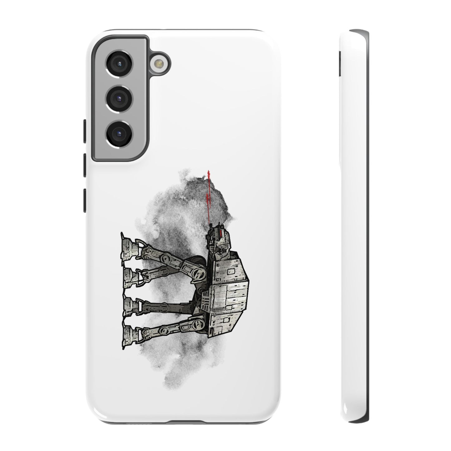 Tough Cases, Star Wars Empire Strikes Back AT-AT Walker Fanart Rugged Cell Phone Case, White Walker Phone Cover, Empire Strikes Back Merch,