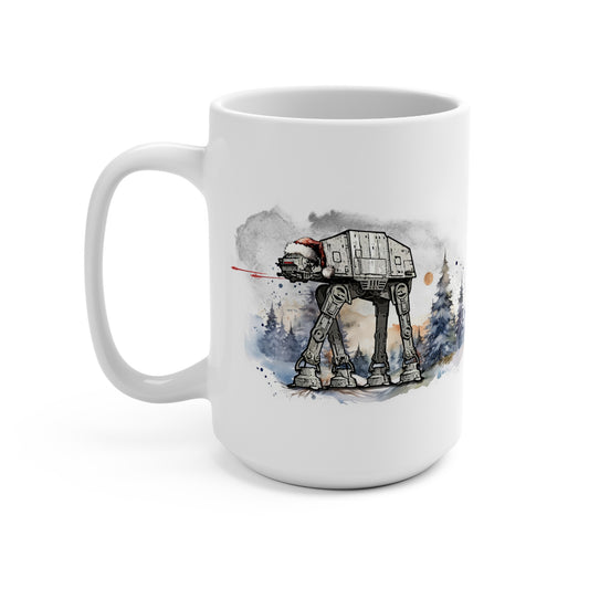 Darth Santa Coffee Mug 15oz with AT-AT Walker Design