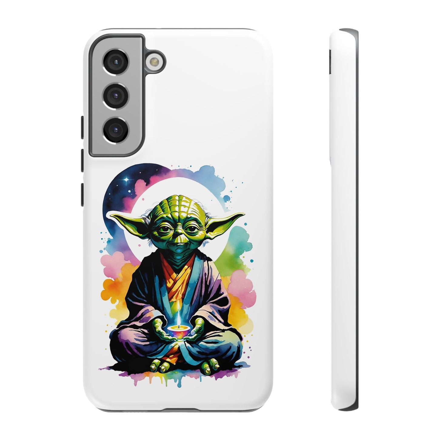 Rugged Phone Case, Watercolor Yoda Design - Star Wars Inspired Phone Cover, Jedi Master Tough Cases, Groovy Yoda Cell Phone Case, Colorful