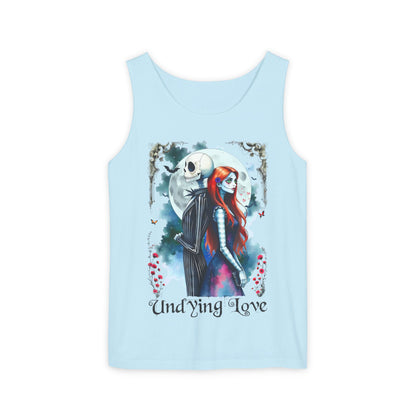 Undying Love Unisex Tank Top, Jack and Sally Halloween Couple Tee, Gothic Love Shirt, Halloween Christmas Fan Gift, Block Party Envy