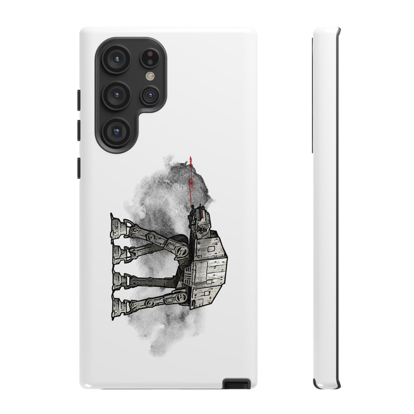 Tough Cases, Star Wars Empire Strikes Back AT-AT Walker Fanart Rugged Cell Phone Case, White Walker Phone Cover, Empire Strikes Back Merch,