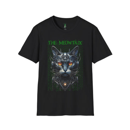 Matrix Cat Parody Softstyle T-Shirt, Funny Movie Tee, Cat Lover Gift, Meowtrix Shirt, Unisex Gildan Cotton Tee