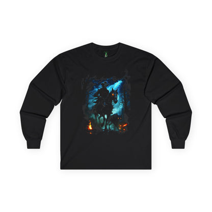 Dark Rider Gothic Long Sleeve Tee — Nightmare Horseman Graphic