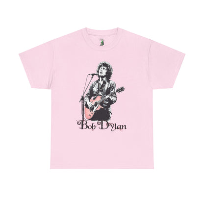 Bob Dylan Unisex Heavy Cotton Tee, Vintage Band Shirt, Music Lover Gift, Concert Apparel, Retro Graphic Tee