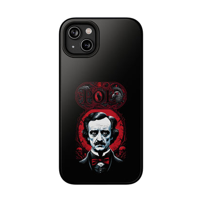 Gothic Edgar Allen Poe Impact-Resistant Cell Phone Case, Skulls Ravens Black Cat, Macabre Poe Fan Gift, Gothic Phone Cover, Creepy Gothic