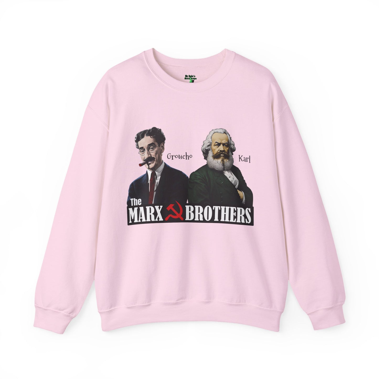 The Marx Brothers Unisex Sweatshirt, Groucho Marx, Karl Marx, Funny Political Cotton Crewneck, Nerdy Humor Shirt