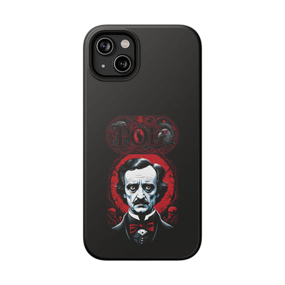 Gothic Edgar Allen Poe Impact-Resistant Cell Phone Case, Skulls Ravens Black Cat, Macabre Poe Fan Gift, Gothic Phone Cover, Creepy Gothic