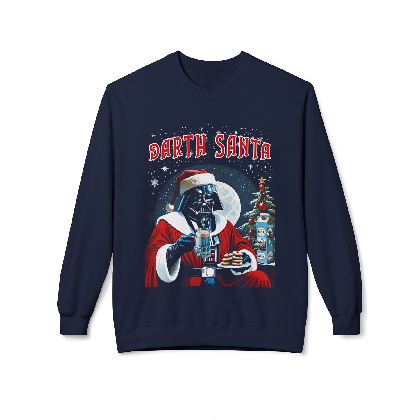 Darth Santa Sweatshirt, Star Wars Christmas Fleece Jumper, Blue Milk Santa Sweatshirt, Christmas Gift for SW Fans, Dank Farrik Crewneck,